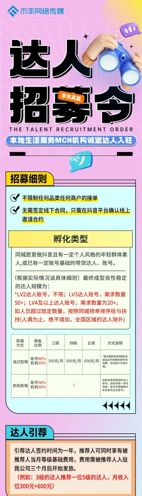 达人招募长图海报-采灵感-https://www.cailinggan.com/