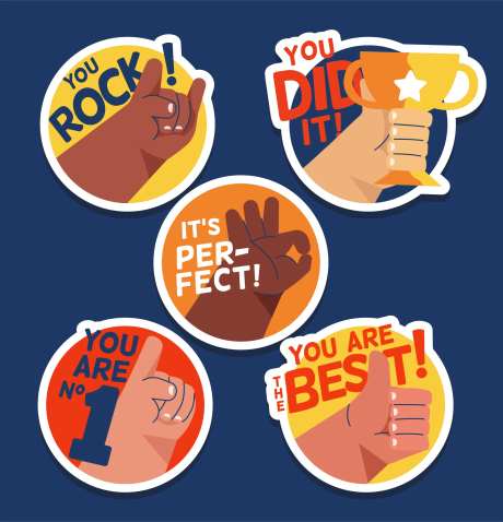 OK卡通贴手举牌-采灵感-https://www.cailinggan.com/