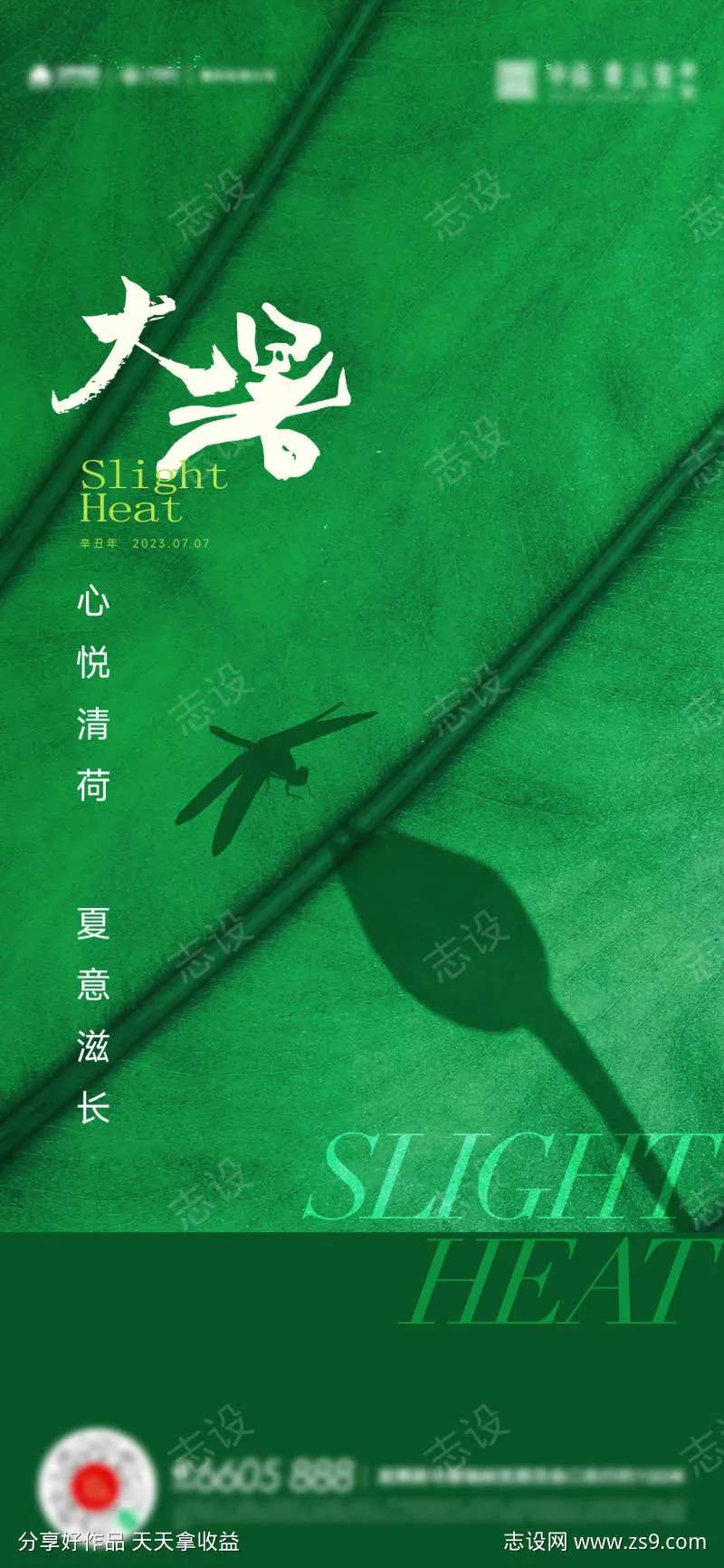 大暑小暑夏至立夏海报-采灵感-cailinggan.com