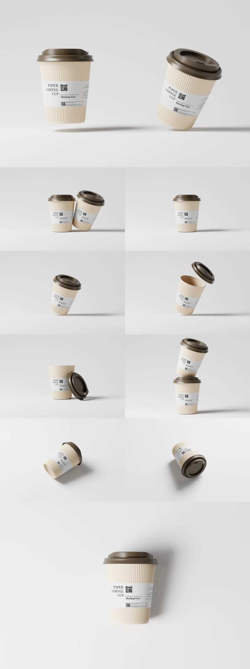 浅色波纹纸咖啡杯样机-采灵感-cailinggan.com