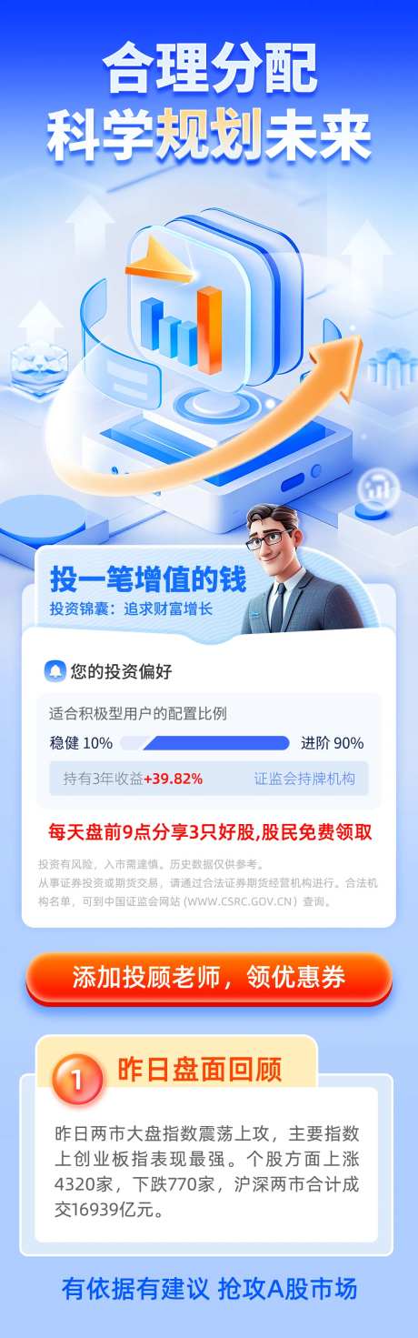 金融科技证券股票产品订阅费海报-采灵感-https://www.cailinggan.com/
