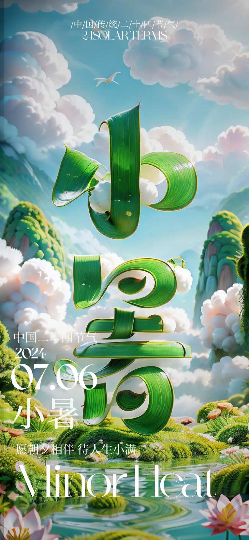二十四节气小暑海报-采灵感-cailinggan.com
