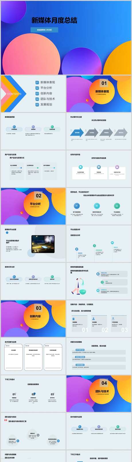 新媒体月度总结PPT-采灵感-https://www.cailinggan.com/
