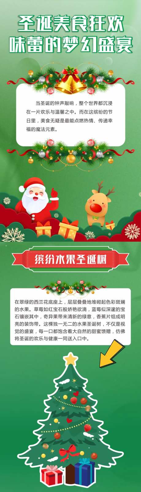圣诞节美食狂欢长图海报-采灵感-https://www.cailinggan.com/