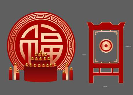 砸金蛋背景锣鼓背景-采灵感-https://www.cailinggan.com/