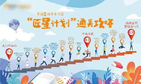 通关攻略卡活动背景板-采灵感-https://www.cailinggan.com/