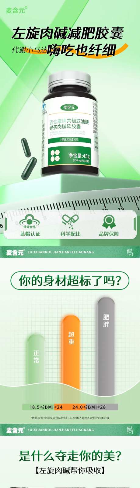左旋右碱瘦身减肥产品电商详情页-采灵感-https://www.cailinggan.com/