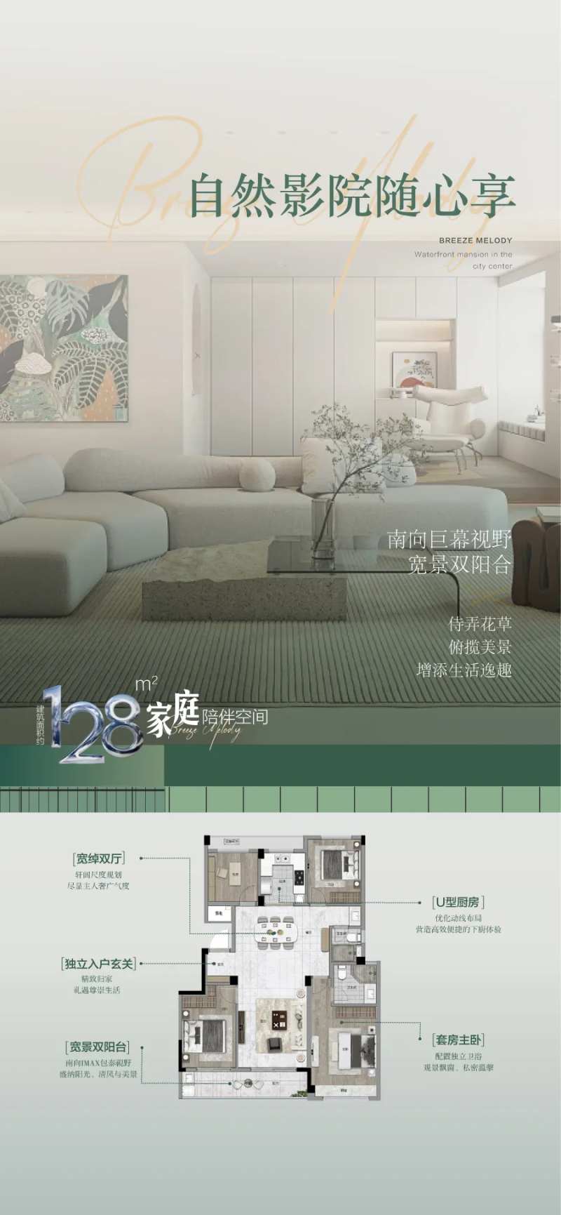房地产大客厅户型卖点分析海报-采灵感-cailinggan.com