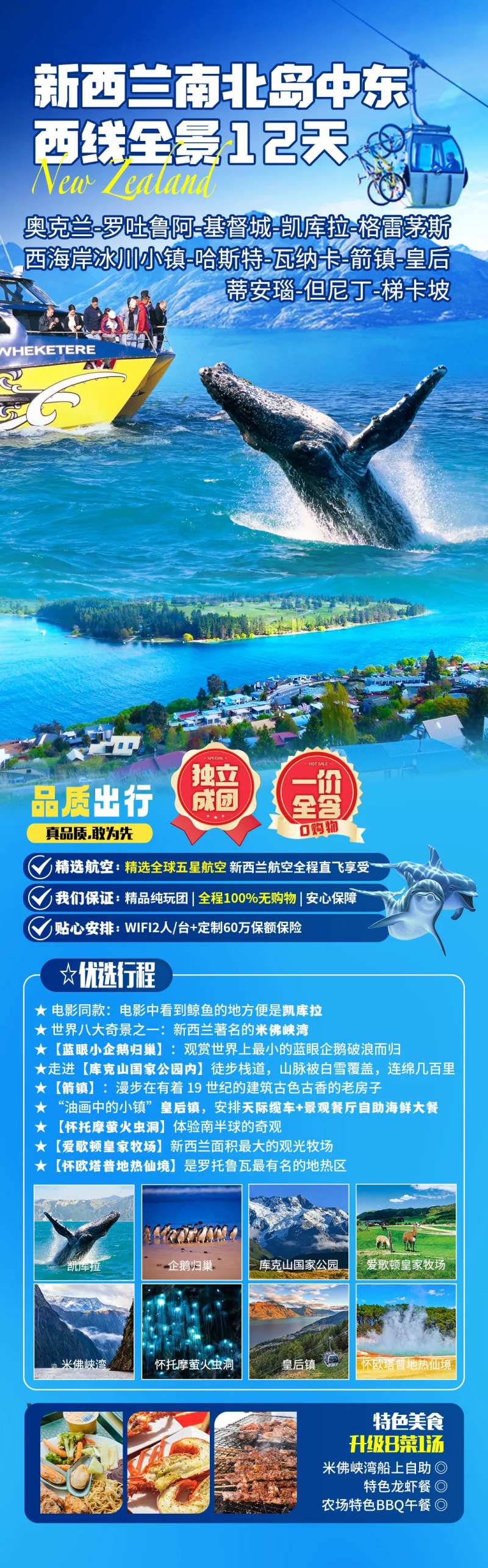 新西兰南北岛中东西线全景海报-采灵感-cailinggan.com