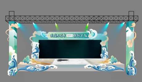 国潮舞台氛围美陈堆头背景板-采灵感-https://www.cailinggan.com/