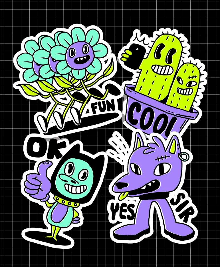 卡通插画贴纸-采灵感-cailinggan.com