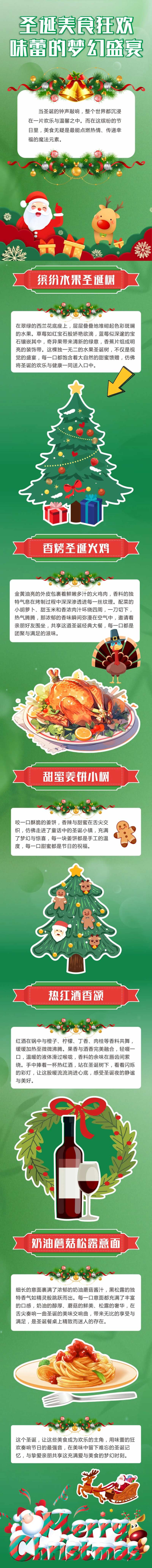 圣诞节美食狂欢长图海报-采灵感-cailinggan.com