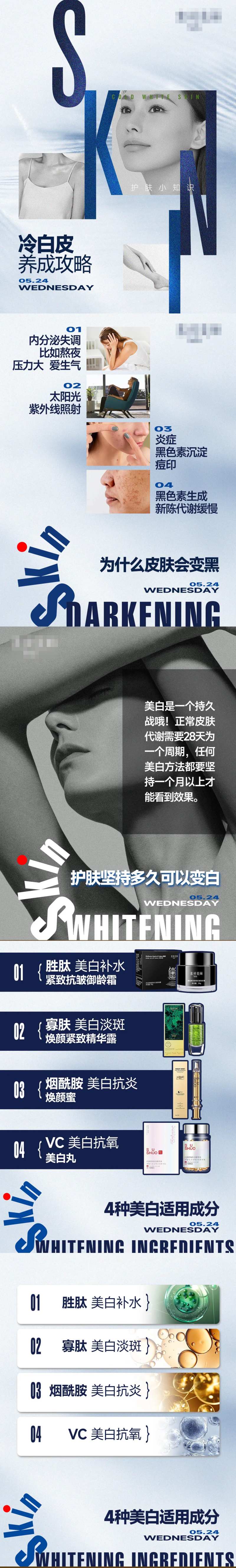 小红书护肤知识海报 -采灵感-cailinggan.com