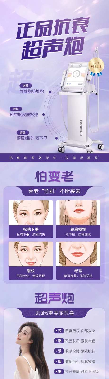 医美护肤美容超声炮活动专题介绍长图-采灵感-https://www.cailinggan.com/