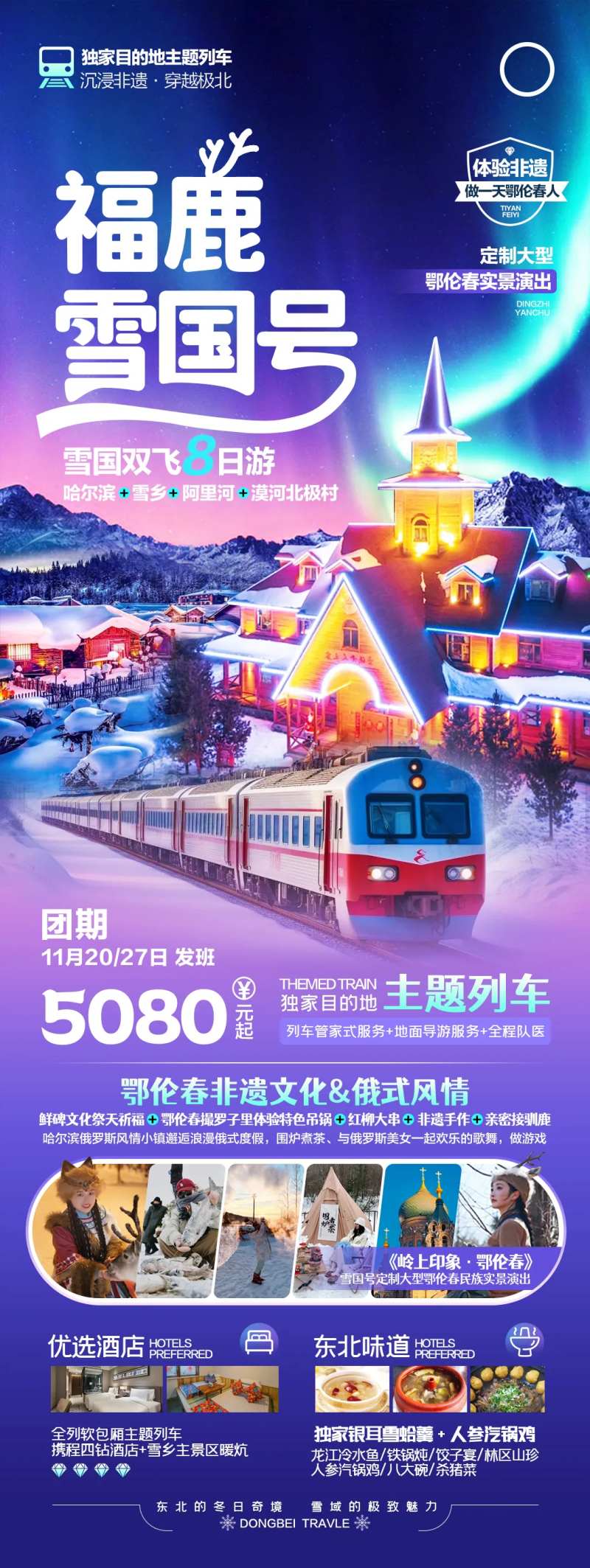 东北主题专列旅游海报-采灵感-cailinggan.com