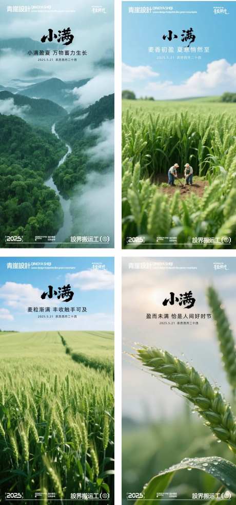 二十四节气写实小满海报-采灵感-https://www.cailinggan.com/