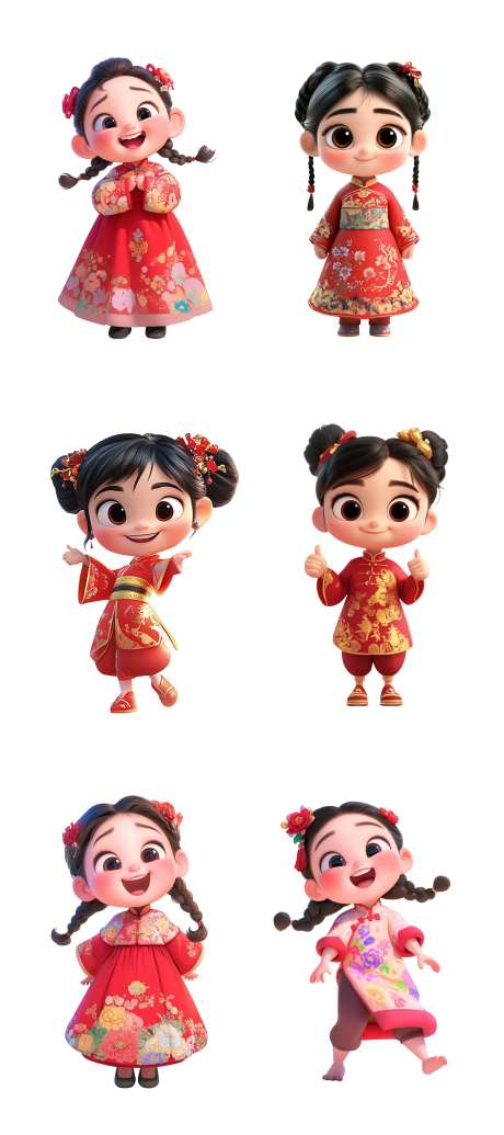 新年可爱卡通娃娃人物IP设计-采灵感-https://www.cailinggan.com/