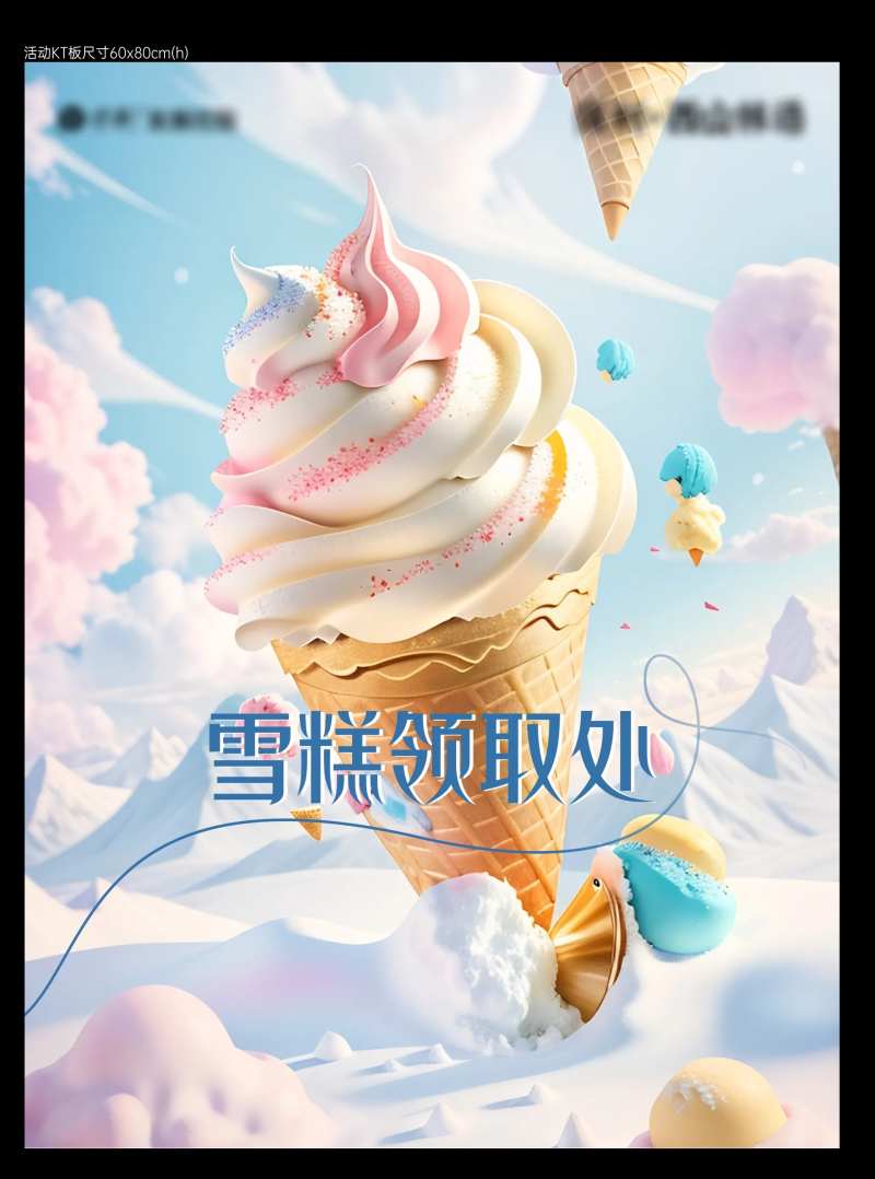 地产夏天雪糕领取KT板                                                                                                                                                                                             -采灵感-cailinggan.com