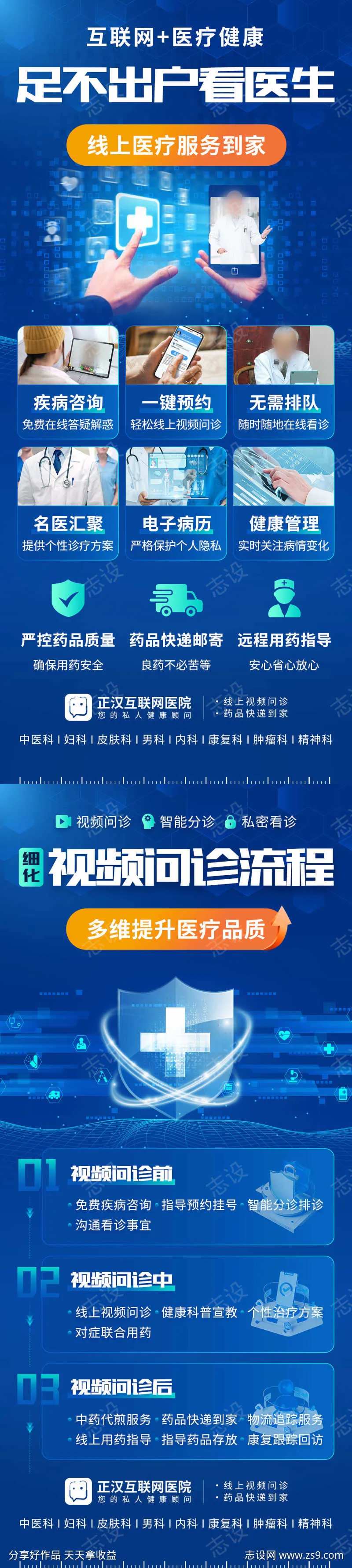 互联网医疗健康专家视频看诊海报-采灵感-cailinggan.com