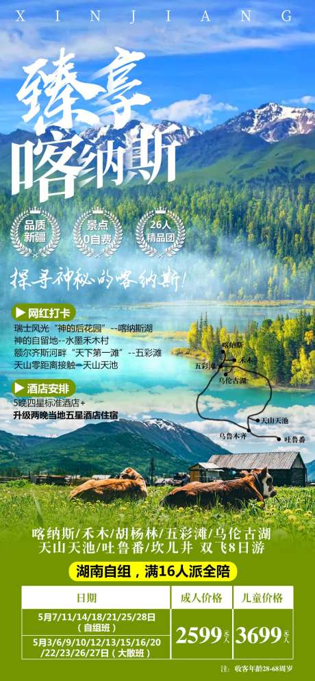 臻享喀纳斯旅游海报-采灵感-https://www.cailinggan.com/