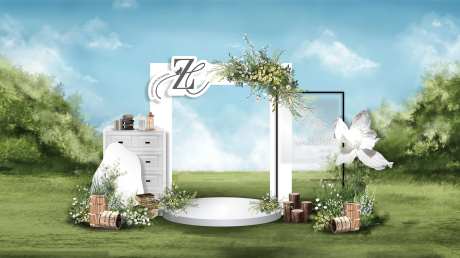 白绿森系美陈-采灵感-https://www.cailinggan.com/