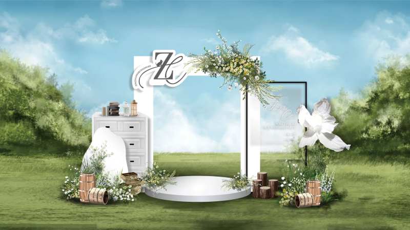 白绿森系美陈-采灵感-cailinggan.com