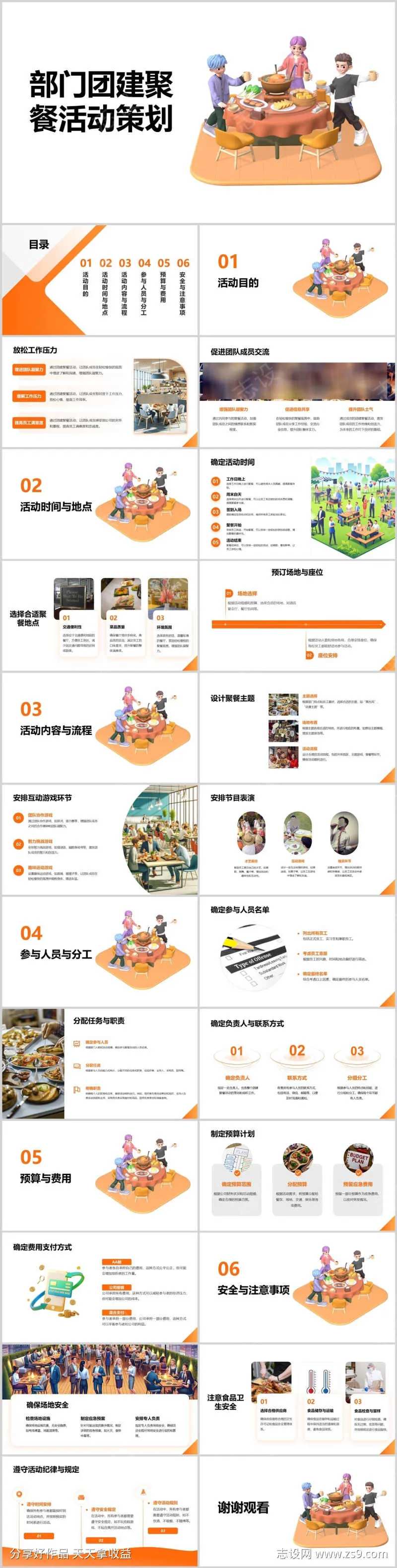 部门团建聚餐活动策划PPT-采灵感-cailinggan.com