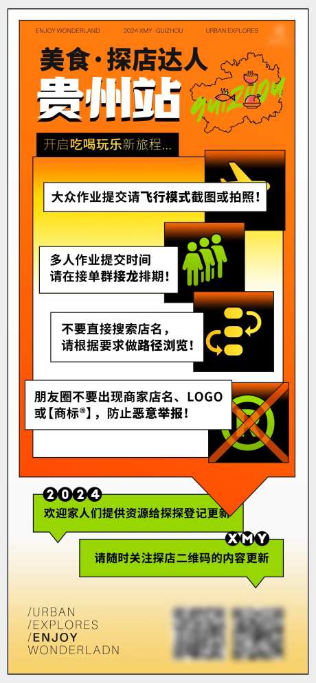 贵州美食探店活动流程海报-采灵感-https://www.cailinggan.com/