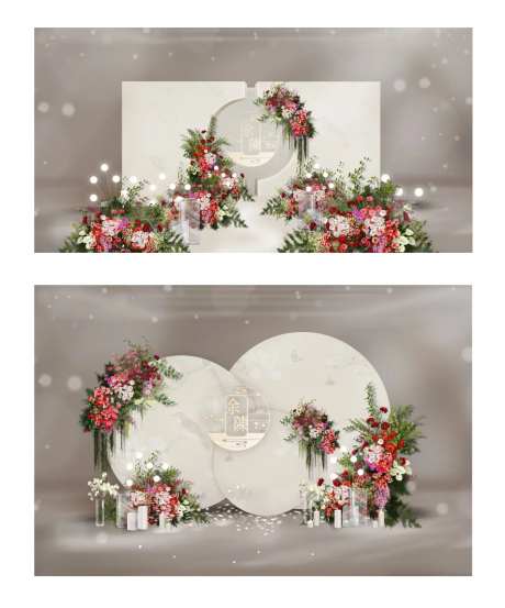 小众鲜花户外婚礼迎宾区效果图-采灵感-https://www.cailinggan.com/