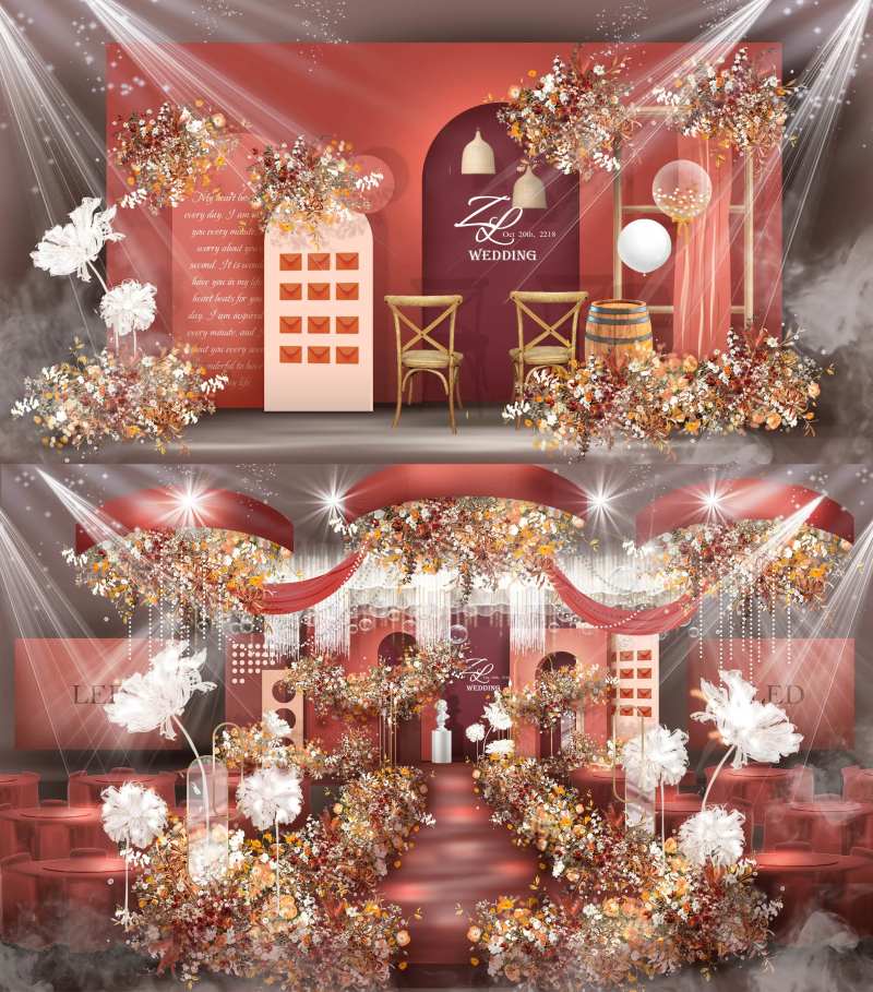 莫兰迪色系婚礼-采灵感-cailinggan.com