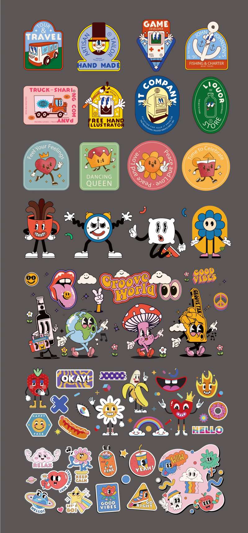 复古潮流炫酷贴纸-采灵感-cailinggan.com