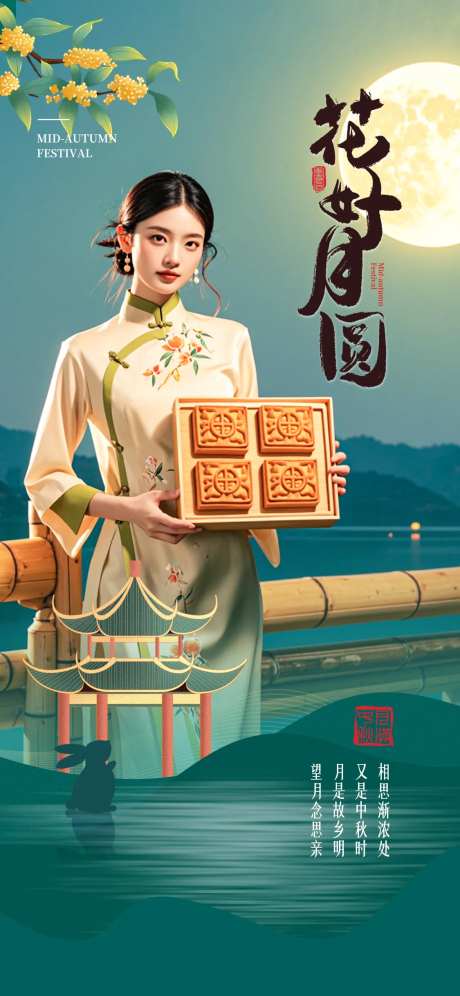 中秋花好月圆-采灵感-https://www.cailinggan.com/