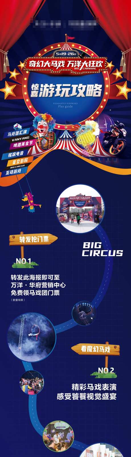 马戏团游玩攻略长图海报-采灵感-https://www.cailinggan.com/