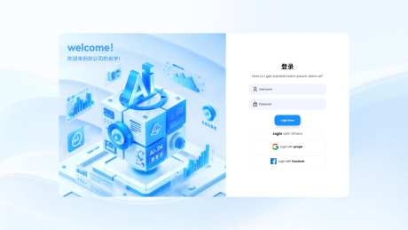 蓝色B端数据化后台登录页UI设计-采灵感-https://www.cailinggan.com/