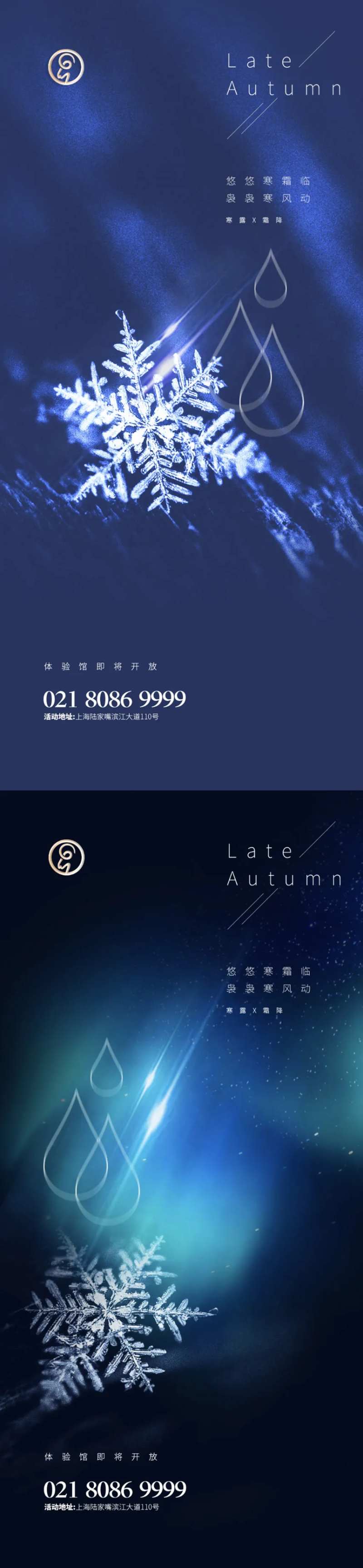 寒露霜降霜花系列海报-采灵感-cailinggan.com