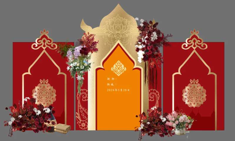 东南亚傣族婚礼美陈-采灵感-cailinggan.com