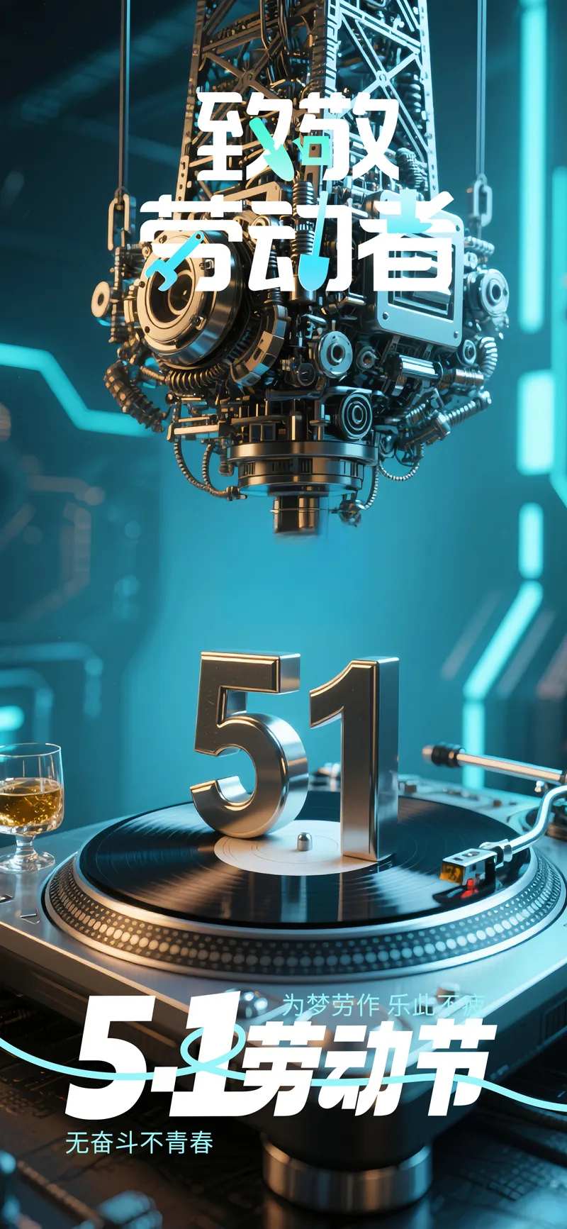 酒吧夜店赛博51DJ碟机五一劳动节-采灵感-cailinggan.com