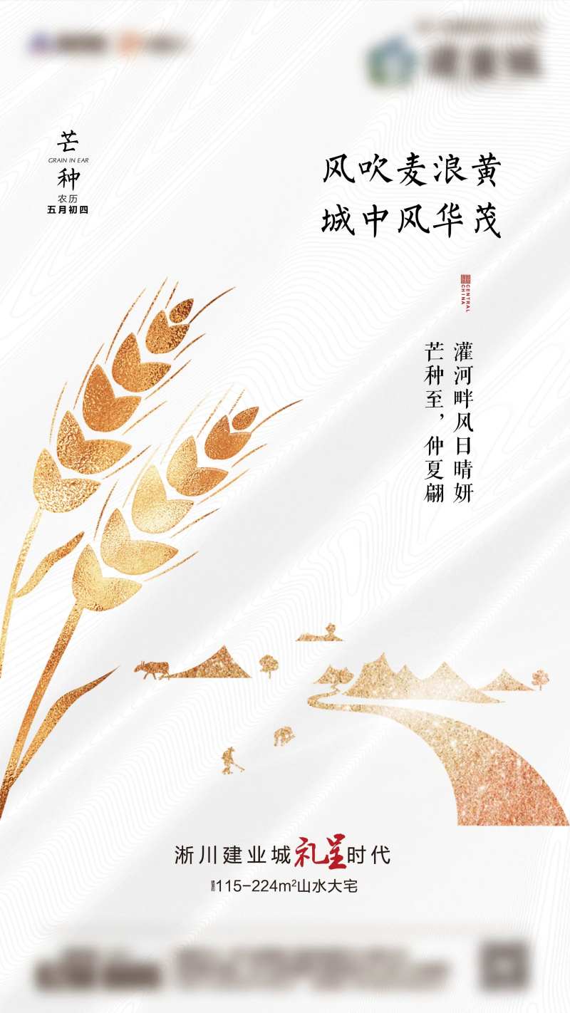 地产芒种节气海报-采灵感-cailinggan.com
