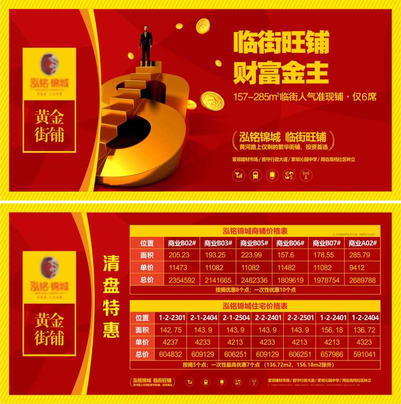 商铺旺铺商业清盘特惠价格表展板-采灵感-cailinggan.com