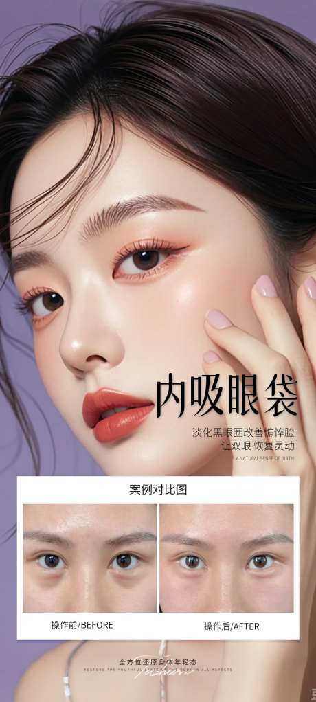医美内吸眼袋案例海报-采灵感-https://www.cailinggan.com/