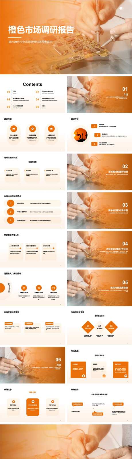 橙色市场调研报告PPT-采灵感-https://www.cailinggan.com/