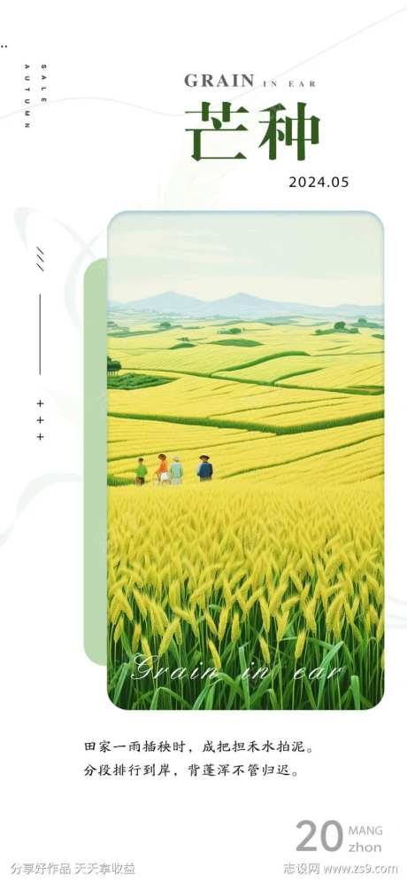 二十四节气芒种海报-采灵感-cailinggan.com