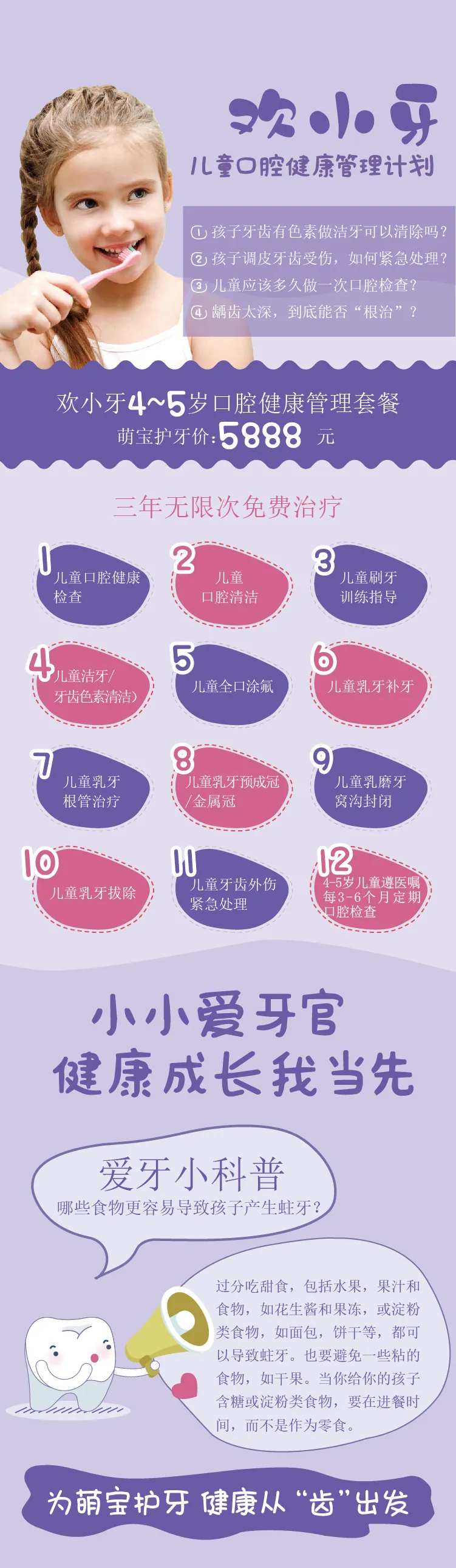 儿童口腔健康管理计划海报长图-采灵感-cailinggan.com