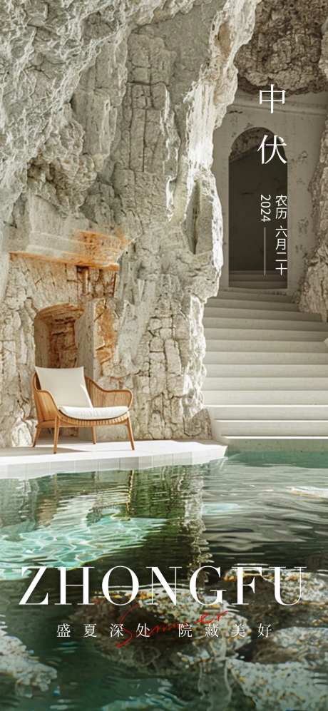 地产中伏海报-采灵感-https://www.cailinggan.com/