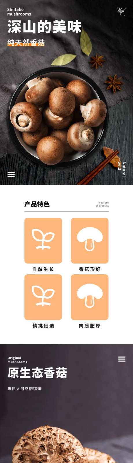土特产深山野香菇详情页-采灵感-https://www.cailinggan.com/