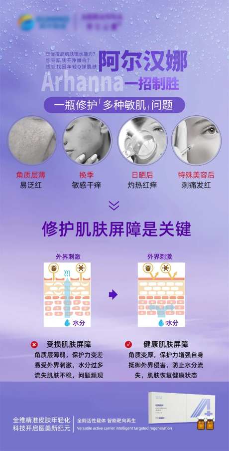 敏感肌一招制胜简约海报-采灵感-https://www.cailinggan.com/