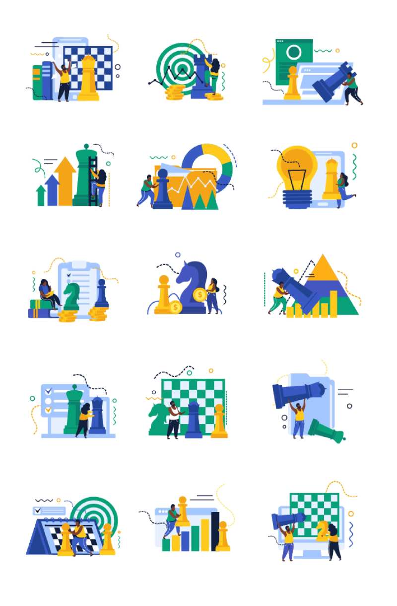 矢量团队协作插画系列-采灵感-cailinggan.com