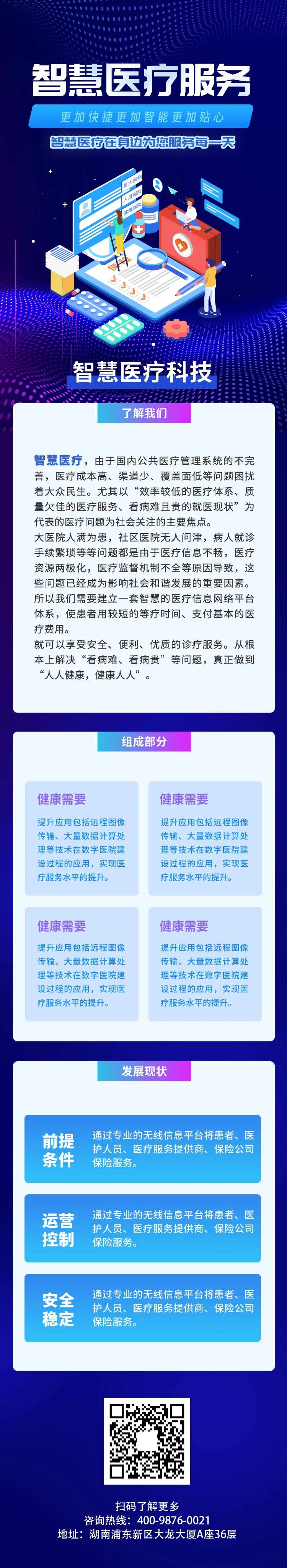 智慧医疗科技互联网长图海报-采灵感-cailinggan.com