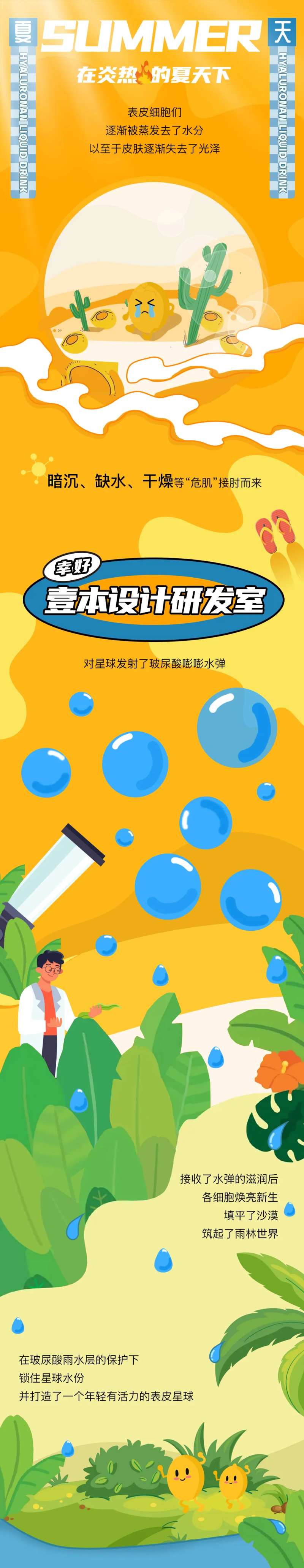 夏季细胞分子插画风微信创意长图-采灵感-cailinggan.com