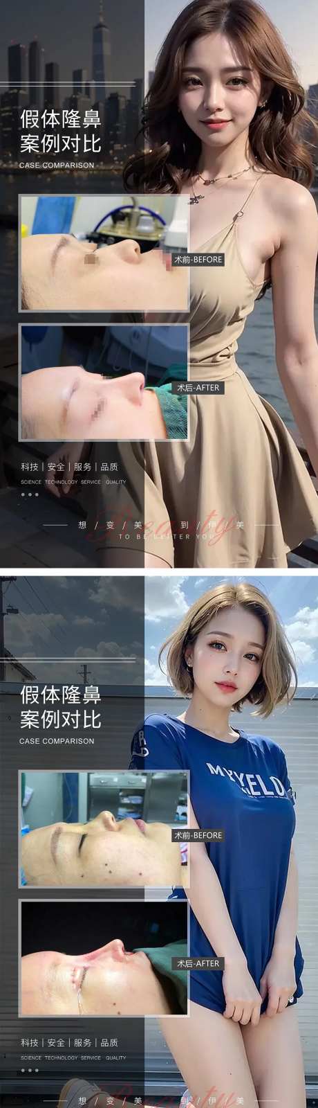 假体隆鼻案例对比海报-采灵感-https://www.cailinggan.com/